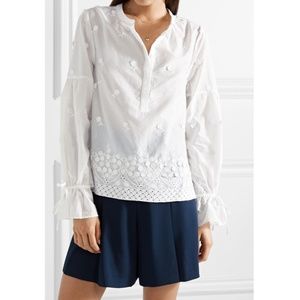 J.Crew Falling Blossoms Crochet-trimmed Broderie Anglaise Cotton-poplin Blouse